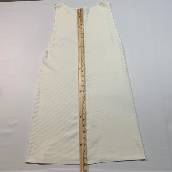 Reformation Tencel Light Cream Stretch Ribbed Mini Dress - Picture 9 of 12